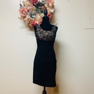 Black Lace Cocktail Party Dress